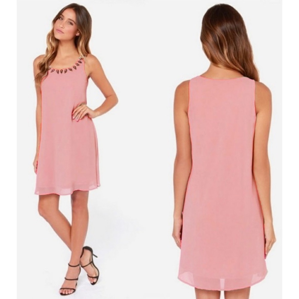 Lulus Dusty Pink Sleeveless Shift Dress Size Small S